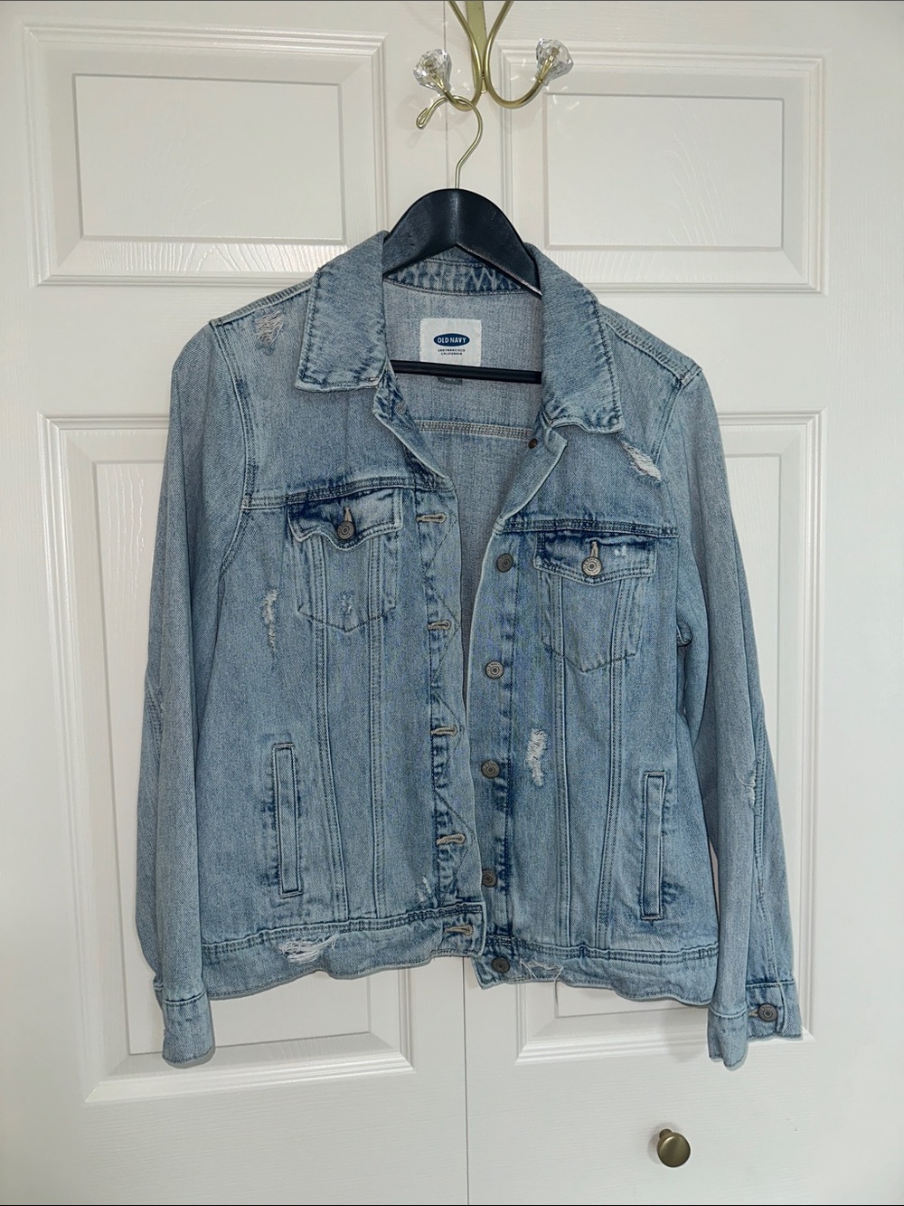 Old Navy Light Blue Distressed Denim Jacket